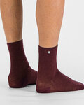 SPORTFUL Kolesarske klasične nogavice - MATCHY WOOL - bordo