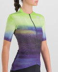 SPORTFUL Kolesarski dres s kratkimi rokavi - FLOW SUPERGIARA - svetlo zelena/vijolična
