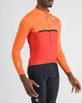 SPORTFUL Kolesarski dres z dolgimi rokavi zimski - PISTA THERMAL - rdeča/oranžna