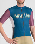 SPORTFUL Kolesarski dres s kratkimi rokavi - SUPERGIARA LOGO - modra/bordo