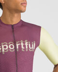 SPORTFUL Kolesarski dres s kratkimi rokavi - SUPERGIARA LOGO - bordo/rumena