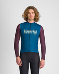 SPORTFUL Kolesarski dres z dolgimi rokavi zimski - SUPERGIARA LOGO THERMAL - modra/vijolična