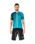 KARPOS Kolesarski dres s kratkimi rokavi - GREEN FIRE - turkizna