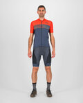 KARPOS Kolesarski dres s kratkimi rokavi - GREEN FIRE - rdeča/siva