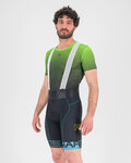 KARPOS Kolesarske kratke hlače z naramnicami - VERVE EVO - črna/turkizna