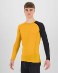 KARPOS Kolesarska  majica z dolgimi rokavi - DINAMICO MERINO 130 - rumena/črna