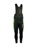 HAVEN Kolesarske dolge hlače z naramnicami - ISOLEERA - črna/zelena