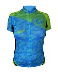 HAVEN Kolesarski dres s kratkimi rokavi - SINGLETRAIL WOMEN - modra/zelena