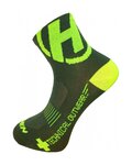 HAVEN Kolesarske klasične nogavice - LITE SILVER NEO - zelena/rumena