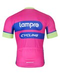 BONAVELO Kolesarski dres s kratkimi rokavi - LAMPRE - rožnata/modra