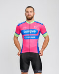 BONAVELO Kolesarski dres s kratkimi rokavi - LAMPRE - rožnata/modra