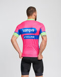 BONAVELO Kolesarski dres s kratkimi rokavi - LAMPRE - rožnata/modra