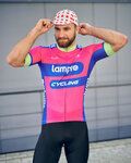 BONAVELO Kolesarski dres s kratkimi rokavi - LAMPRE - rožnata/modra