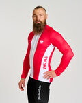 BONAVELO Kolesarski dres z dolgimi rokavi zimski - POLAND WINTER - rdeča/bela