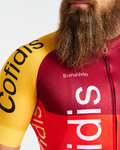 BONAVELO Kolesarski dres s kratkimi rokavi - COFIDIS 2025 - rdeča/rumena