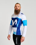 BONAVELO Kolesarski dres z dolgimi rokavi zimski - MOVISTAR 2025 WINTER  - bela/modra