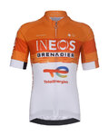 BONAVELO Kolesarski dres s kratkimi rokavi - INEOS GRENADIERS KID 2026 - bela/oranžna