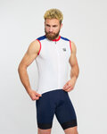 HOLOKOLO Kolesarski dres brez rokavov - SIMPLE - bela/modra