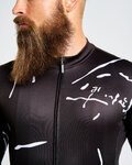 HOLOKOLO Kolesarski dres z dolgimi rokavi zimski - PASSION WINTER - črna/bela