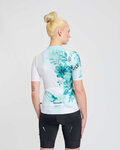 RIVANELLE Kolesarski dres s kratkimi rokavi - FLOWERY LADY - bela/zelena