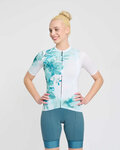 RIVANELLE Kolesarski dres s kratkimi rokavi - FLOWERY LADY - bela/zelena