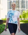 RIVANELLE Kolesarski dres s kratkimi rokavi - FLOWERY LADY - bela/zelena
