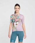 RIVANELLE Kolesarski dres s kratkimi rokavi - MADAM FLOWER - bež/večbarvno