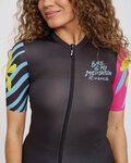 RIVANELLE Kolesarski dres s kratkimi rokavi - MEDITATION - črna/rožnata
