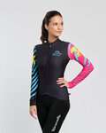 RIVANELLE Kolesarski dres z dolgimi rokavi zimski - MEDITATION WINTER - črna/rožnata