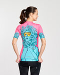 RIVANELLE Kolesarski dres s kratkimi rokavi - MEDUSA - rožnata/turkizna
