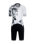 RIVANELLE Kolesarski kombinezon - FLOWERY DIVA - bela/črna