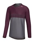 IXS Kolesarski dres z dolgimi rokavi poletni - FLOW XTG LS - bordo/siva