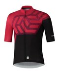 SHIMANO Kolesarski dres s kratkimi rokavi - BREAKAWAY - rdeča/črna