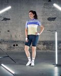 SHIMANO Kolesarski dres s kratkimi rokavi - MIZUKI - bela/modra