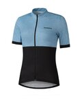 SHIMANO Kolesarski dres s kratkimi rokavi - ELEMENT - svetlo modra/črna