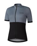 SHIMANO Kolesarski dres s kratkimi rokavi - ELEMENT - siva/črna