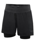 GORE Kolesarske kratke hlače brez naramnic - R5 2IN1 - črna