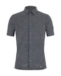 SANTINI srajca - GRAVEL SUMMER WOOL - siva
