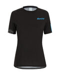 SANTINI Kolesarski dres s kratkimi rokavi - SASSO LADY - črna