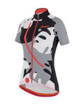 SANTINI Kolesarski dres s kratkimi rokavi - GIADA MAUI LADY - črna/siva/bela