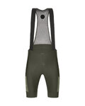 SANTINI Kolesarske kratke hlače z naramnicami - GRAVEL - zelena