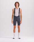 SANTINI Kolesarske kratke hlače z naramnicami - PLUSH - siva