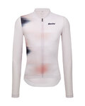 SANTINI Kolesarski dres z dolgimi rokavi poletni - OMBRA ECO SLEEK  - bela