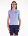 SANTINI Kolesarski dres s kratkimi rokavi - PAWS FORMA - rožnata/vijolična