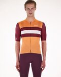 SANTINI Kolesarski dres s kratkimi rokavi - ECO SLEEK NEW BENGAL  - oranžna/bordo