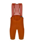 SANTINI Kolesarske kratke hlače z naramnicami - RTR - oranžna/rjava