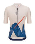 SANTINI Kolesarski dres s kratkimi rokavi - NOTE - bela/modra