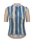 SANTINI Kolesarski dres s kratkimi rokavi - BAMBU - modra/bež