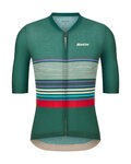 SANTINI Kolesarski dres s kratkimi rokavi - BENGAL EVO - zelena