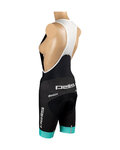 SANTINI Kolesarske kratke hlače z naramnicami - OSAKA TONO LADY PELLS - črna/turkizna